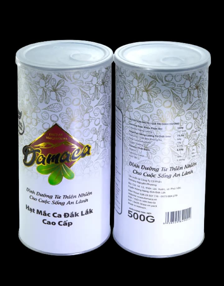 Hạt mắc ca lon trắng 500g